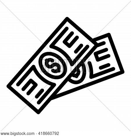 Compensation Money Cash Icon. Outline Compensation Money Cash Vector Icon For Web Design Isolated On
