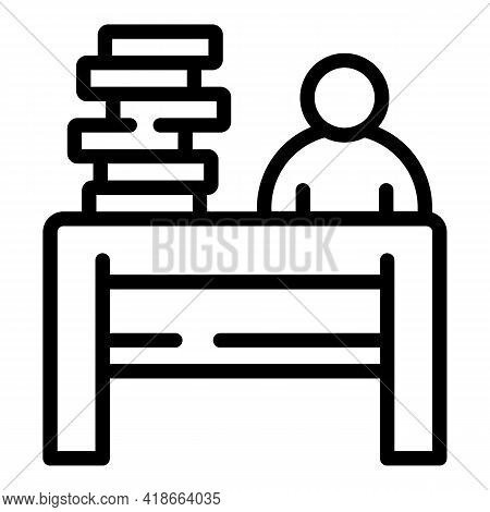 Rush Job Library Icon. Outline Rush Job Library Vector Icon For Web Design Isolated On White Backgro