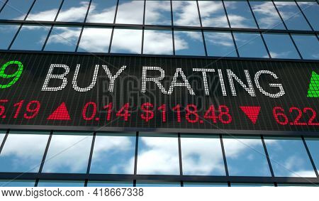 Buy Rating Undervalued Company Stocks Shares Stock Market 3d Illustration