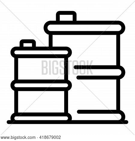 Kerosene Barrels Icon. Outline Kerosene Barrels Vector Icon For Web Design Isolated On White Backgro