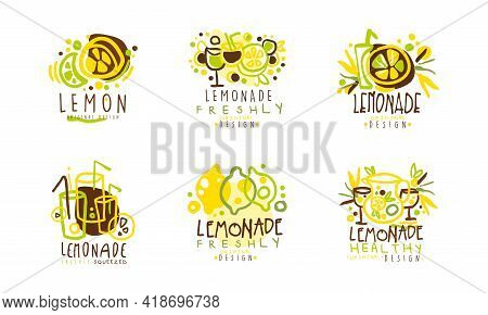 Squeezed Fresh Lemonade Badge Original Design Vector Set