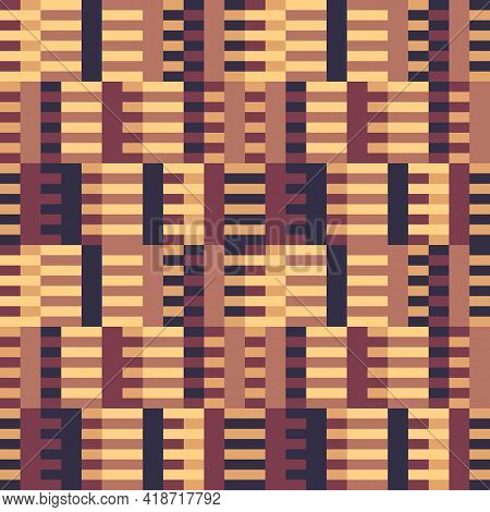 Geometric Seamless Pattern. Bauhaus Style Background. Modular Grid Print. Straight Stripe, Line, Str