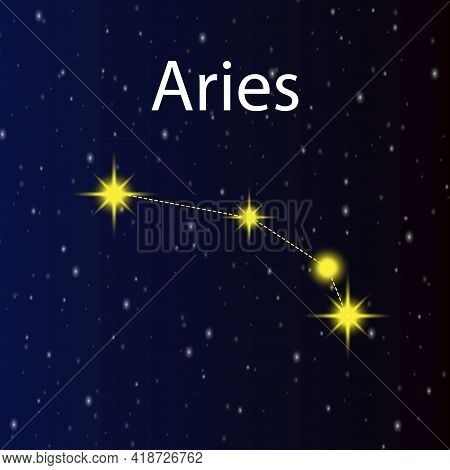 Modern Constellation Aries, Great Design For Any Purposes. Graphic Abstract Background. Vector Illus
