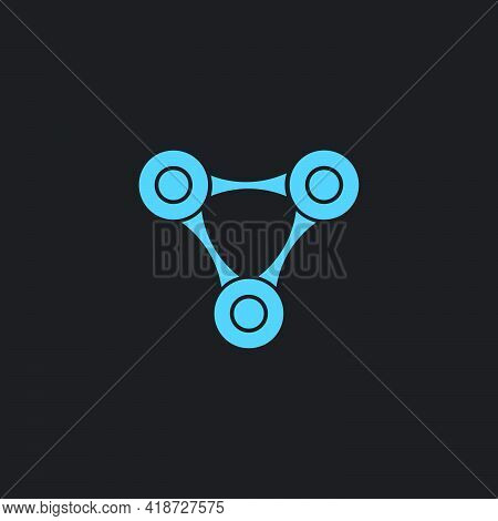 Abstract Letter V Triangle Bike Chain Simple Logo Vector
