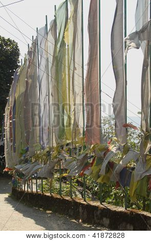 Prayer flags at Pemayangtse Monastery