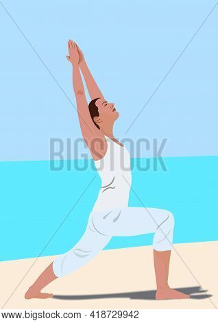 Girl Doing Exercises And Stretching On The Home Floor. Young Girl Isolated Exercise Alone At Home