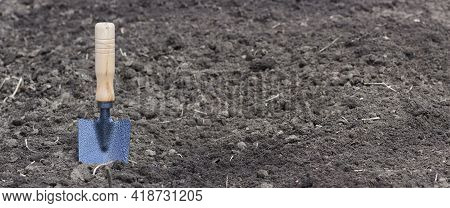 Hand Shovel For The Garden In The Gunt. Garden Tools