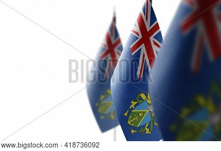 Small National Flags Of The Pitcairn Islands On A White Background