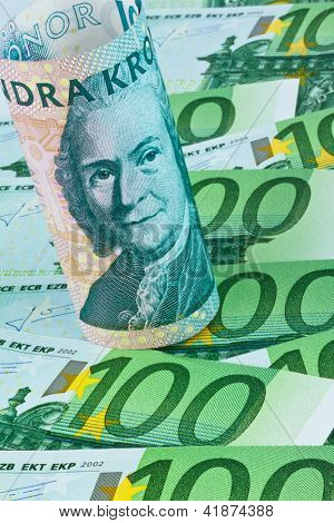svenske krone, valutaen i Sverige. europæiske og eurosedler
