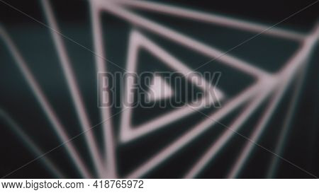 Triangular Spiral On Black Background. Animation. Triangular Pattern Is Repeated In Spiral. Undulati