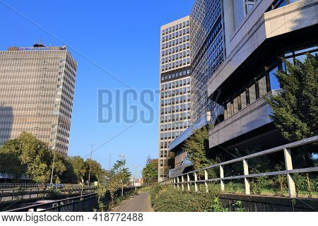 Essen, Germany - September 20, 2020: Modern Architecture Of Sudviertel District In Essen, Germany. E