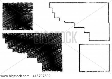 Weston And Washakie County, State Of Wyoming (u.s. County, United States Of America, Us) Map Vector 