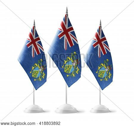 Small National Flags Of The Pitcairn Islands On A White Background