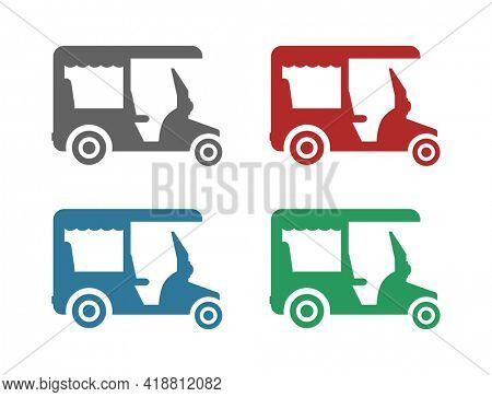 tuktuk vehicle tricycle three wheeler icon