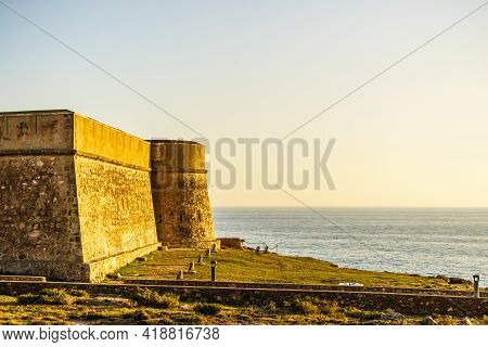 Coastal Fortification, Castle Near The Town Of Los Banos De Guardias Viejas, Almer