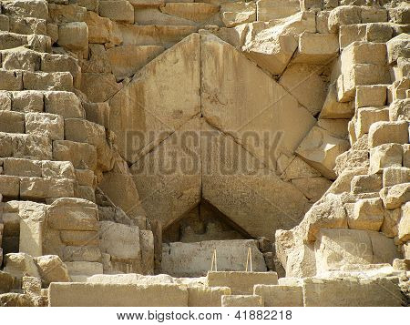 oorspronkelijke deur Khufu in Giza, Cairo, Egypte