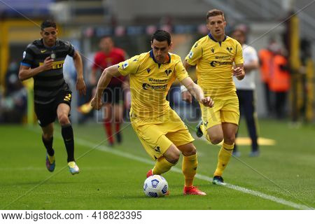 Milano, Italy. 25th April 2021 . Kevin Lasagna Of Hellas Verona Fc  During The Serie A Match Between