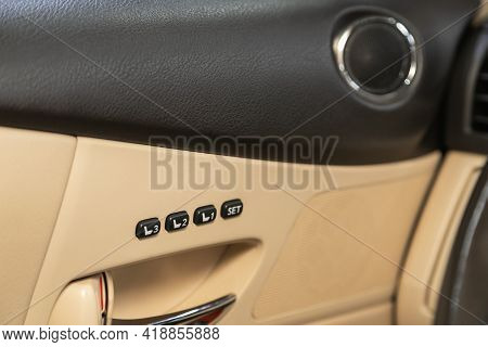 Novosibirsk, Russia - April 25 2021: Lexus Rx, Close-up Of Seat Adjustment Buttons. Modern Car Inter