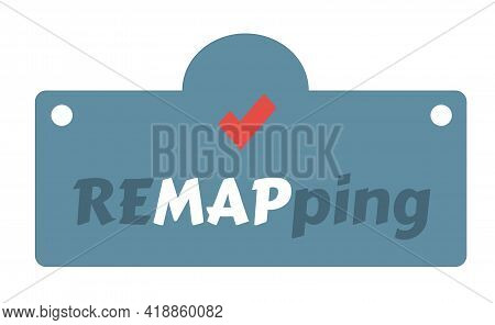 Text Design Remapping On Grey Background. Illustration White And Gray Lettering On Speech Bubble