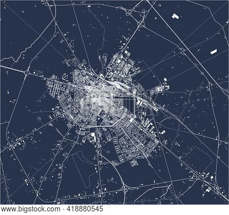 Map Of The City Of Foggia, Italy