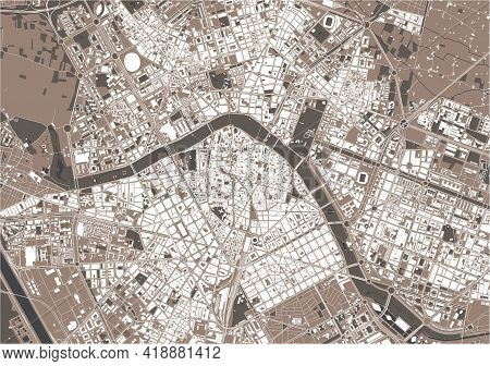 Map Of The City Of Valencia, Spain