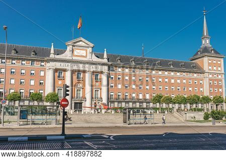 Madrid, Spain - August 8, 2018 - View Of The Ministry Of The Air (cuartel General Del Ejercito Del A