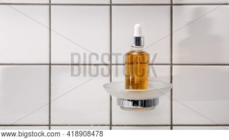 Natural Serum. Concept Of Cosmetic Injection Is Hyaluronic Acid, Botulin, Serum On The Background Of