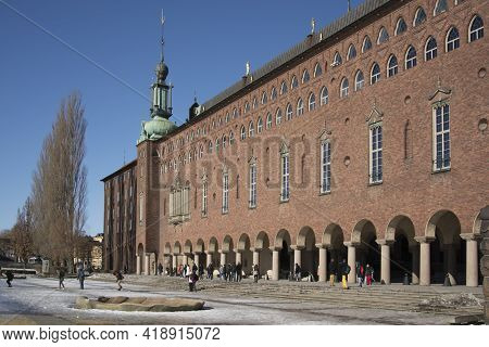 Stockholm City Hall Stadshuset Tower Building Of Municipal Council And Nobel Prize On Kungsholmen Is