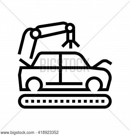 Apply Primer On Car Body Line Icon Vector. Apply Primer On Car Body Sign. Isolated Contour Symbol Bl