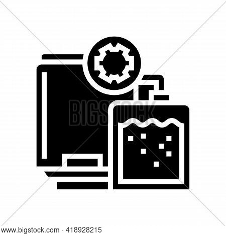 Synthesis Pharmaceutical Production Glyph Icon Vector. Synthesis Pharmaceutical Production Sign. Iso
