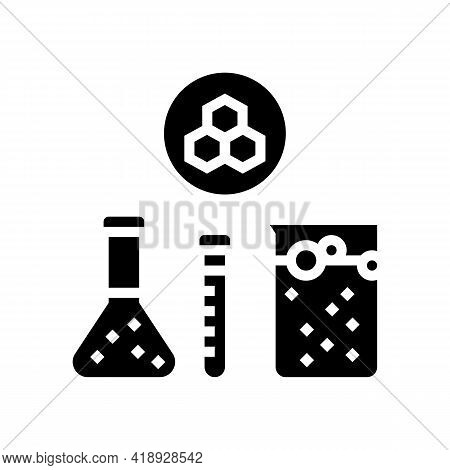 Chemical Substrate Pharmaceutical Production Glyph Icon Vector. Chemical Substrate Pharmaceutical Pr
