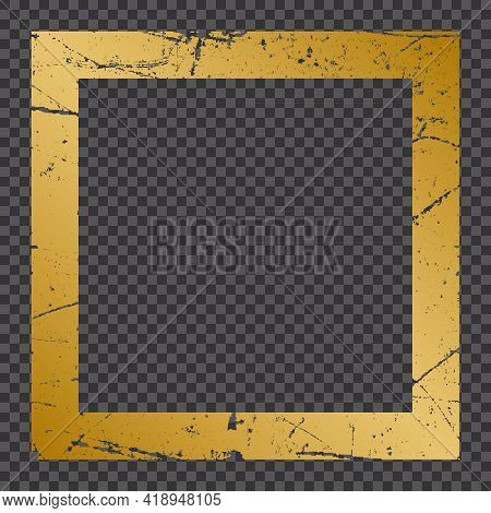 Gold Frame. Beautiful Simple Golden Design. Vintage Style Decora For Your Design