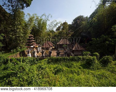 Panorama View Of Remote Hindu Temple Pura Empelan Gianyar Balinese Culture In Bangli Ubud, Bali Indo