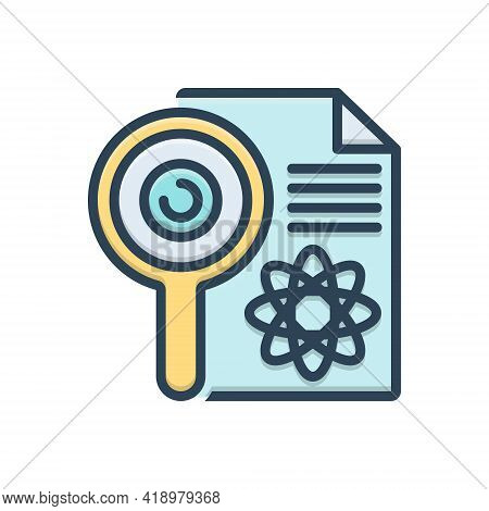 Color Illustration Icon For Research Investigation Checkout Quest Disquisition