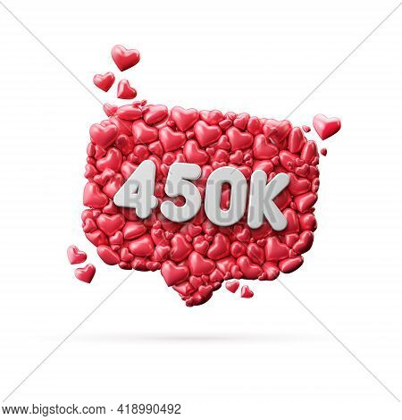 450 Thousand Social Media Influencer Subscribe Or Follow Banner. 3d Rendering