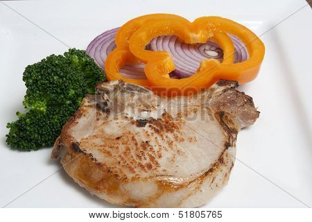 pork chop and veggies