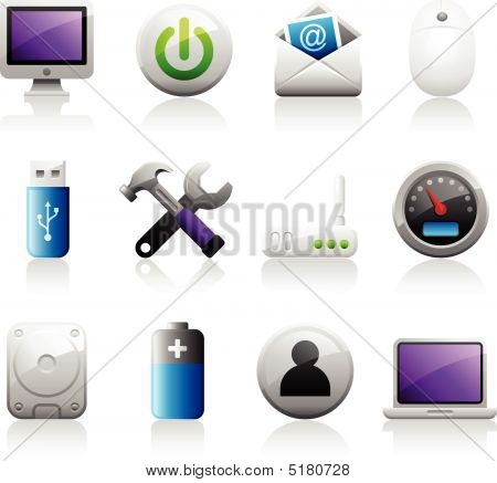 Icone computer titanio