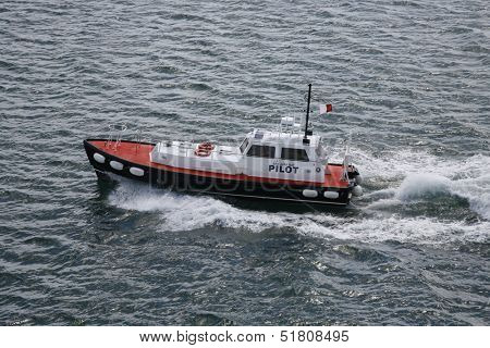 Pilot boat at St. Thomas in US Virgin Islands