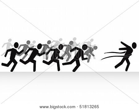 Winner With Finish Line