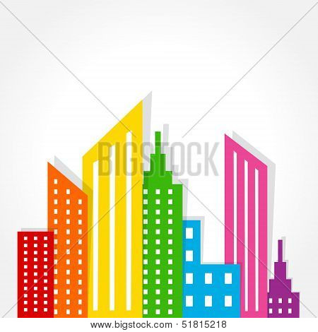 Illustration of abstract colorful building design