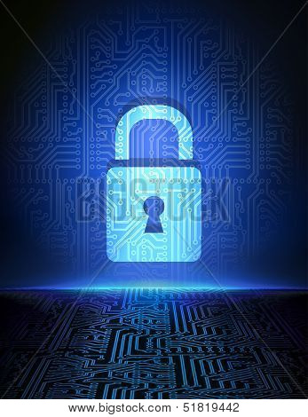 Cyber security concept background.