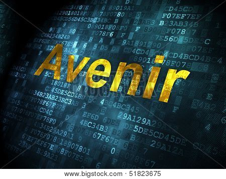 Time concept: Avenir(french) on digital background