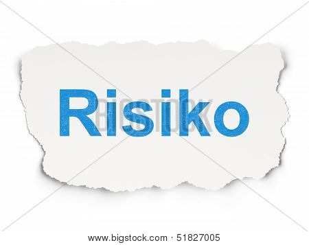 Finance concept: Risiko(german) on Paper background