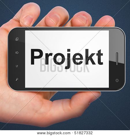 Finance concept: Projekt(german) on smartphone