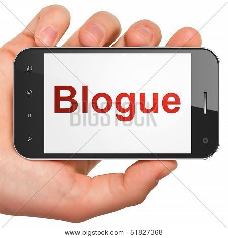 Web design concept: Blogue(french) on smartphone
