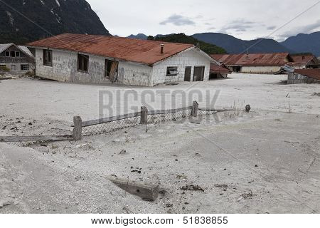 Houses Under Volcanic Ashes In Chaiten.