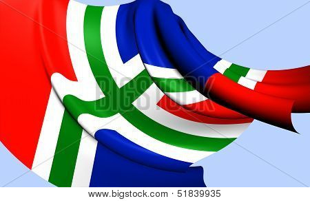 Flag Of Groningen Province, Netherlands.