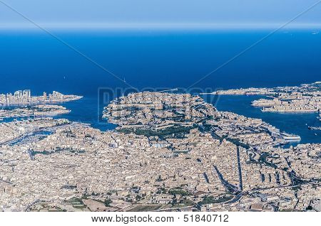 Valletta In Malta As Seen From The Air.