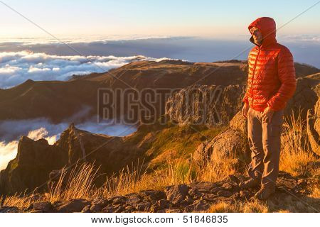 Pico Ruivo and Pico do Areeiro mountain peaks in  Madeira, Portugal