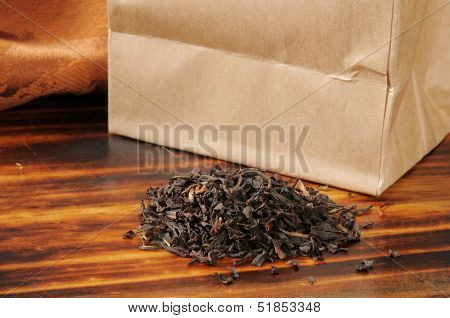 Brown Bag Of Loose Leaf Black Tea